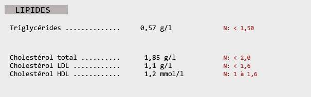 Détail analyse de sang : lipides